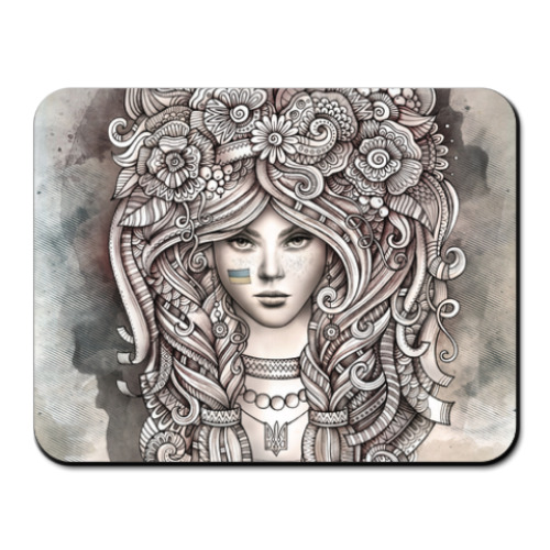 Коврик для мыши с принтом Ukrainian girl