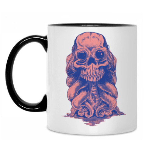 Кружка с принтом Череп со щупальцами