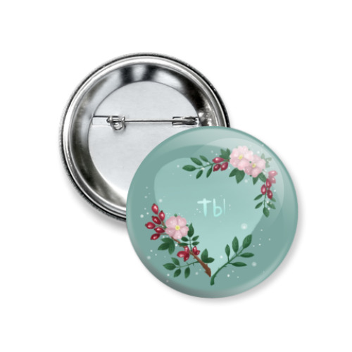 Значок 37мм с принтом Шиповник