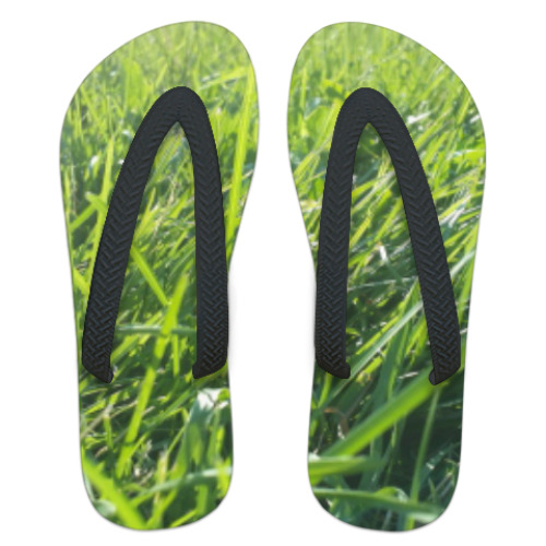 Шлепанцы (сланцы) с принтом Трава