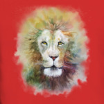 Лев, акварель