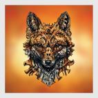Постер 40 х 40 см Mechanical Fox