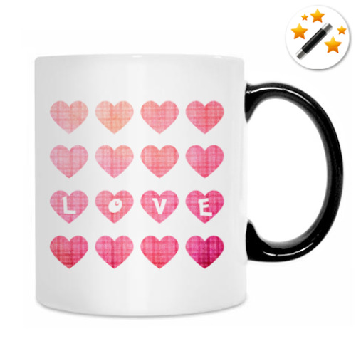 Кружка-хамелеон с принтом Love