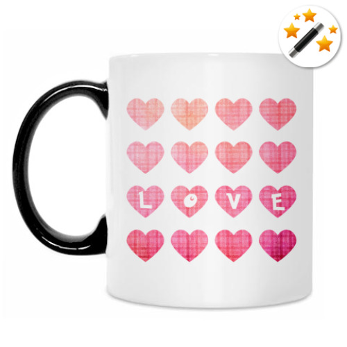 Кружка-хамелеон с принтом Love