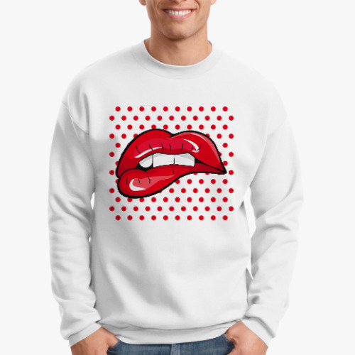 Свитшот с принтом Губы: поп-арт