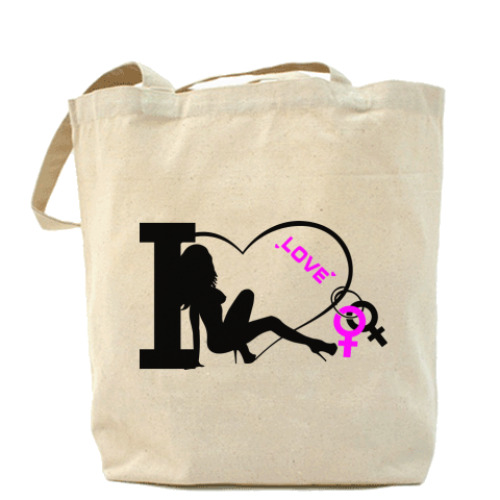 Сумка шоппер с принтом love