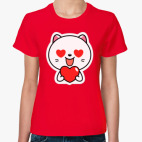 Классическая женская футболка Love Cat