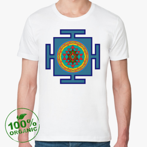 Футболка из органик-хлопка с принтом Шри-янтра