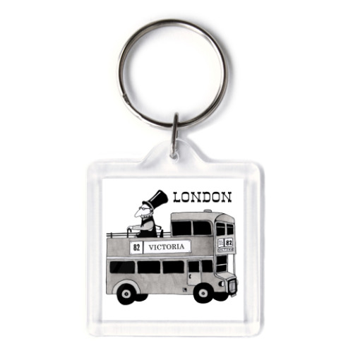 Брелок с принтом  'Лондон'