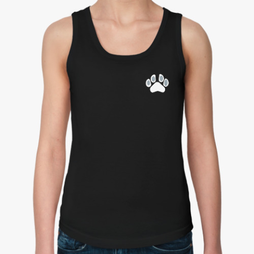 Женская майка с принтом Кошачья лапка