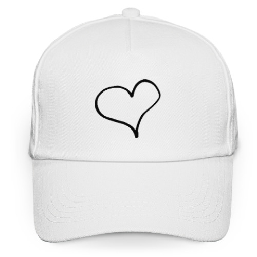 Кепка бейсболка с принтом Чернильное сердце