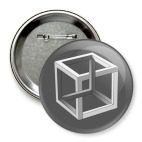 Значок 75 мм Невозможный Куб 3D