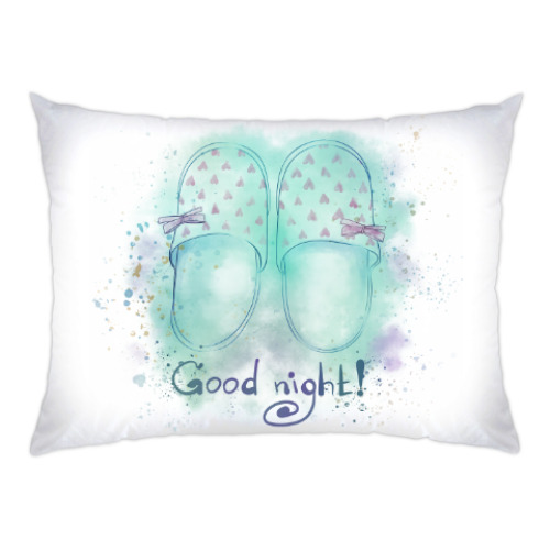 Подушка с принтом Домашние тапочки