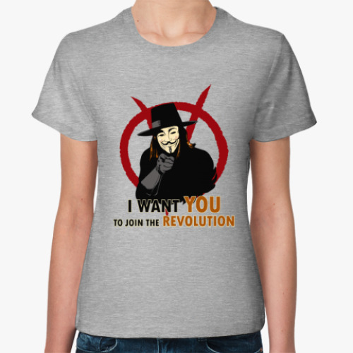 Женская футболка с принтом Присоединяйся к революции