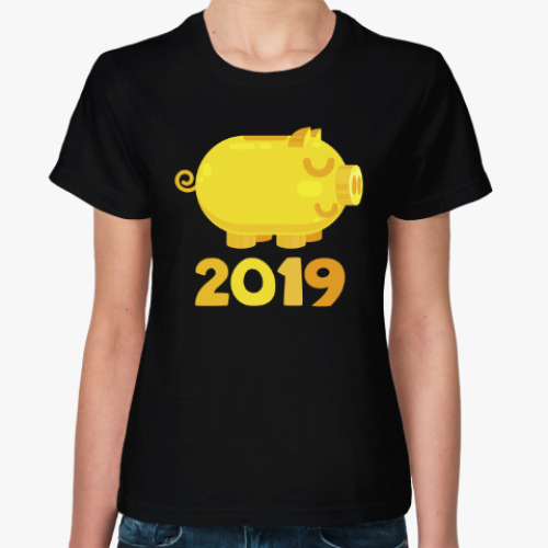 Женская футболка с принтом Год свиньи 2019