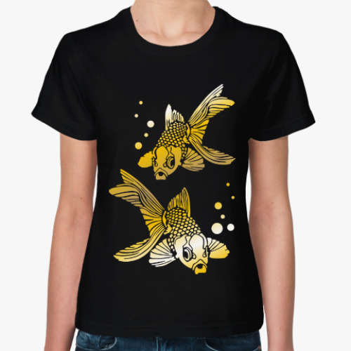 Женская футболка с принтом Золотые рыбки