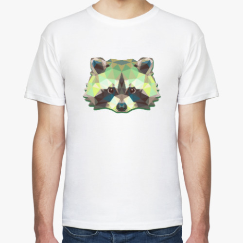 Футболка с принтом Енот / графика / абстракция
