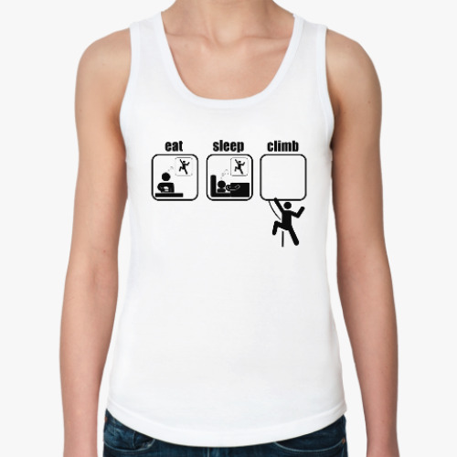 Женская майка с принтом Eat,sleep,climb