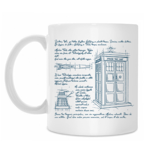 Кружка с принтом Схема Тардиса