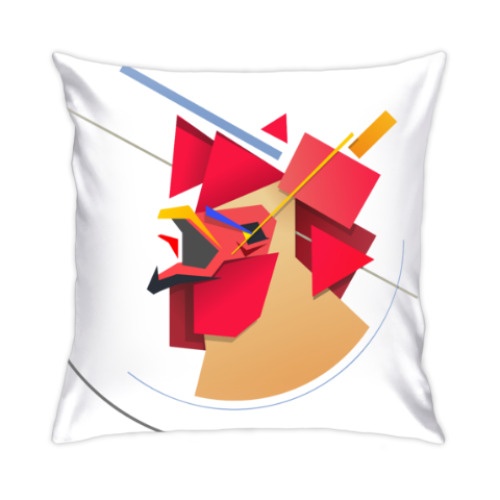 Подушка с принтом Супрематический петух