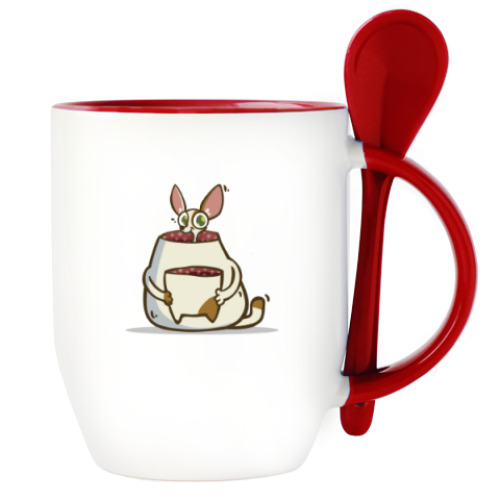 Кружка с ложкой Некот — Пятничный Котик №49