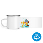 Кружка металлическая белая (круговая запечатка)