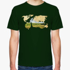 Классическая футболка Пейзаж мотоцикла