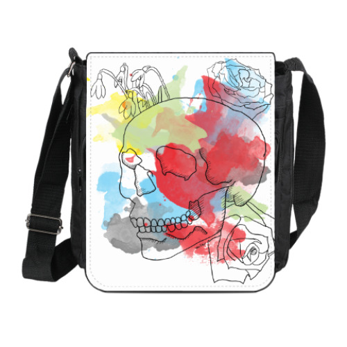 Сумка на плечо (мини-планшет) с принтом Череп