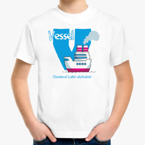 Детская футболка с принтом Буква V