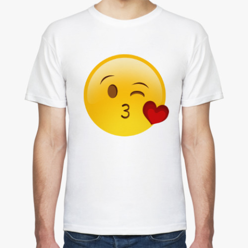 Футболка с принтом Emoji Смайл: Воздушный Поцелуй