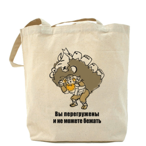 Сумка шоппер с принтом 'Вы перегружены'