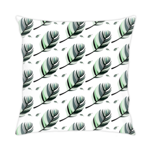 Подушка с принтом Перья