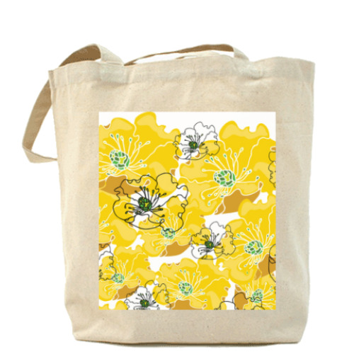 Сумка шоппер с принтом Марципановые цветы