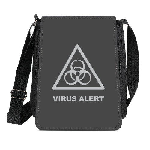 Сумка-планшет с принтом Virus alert. Вирусная угроза