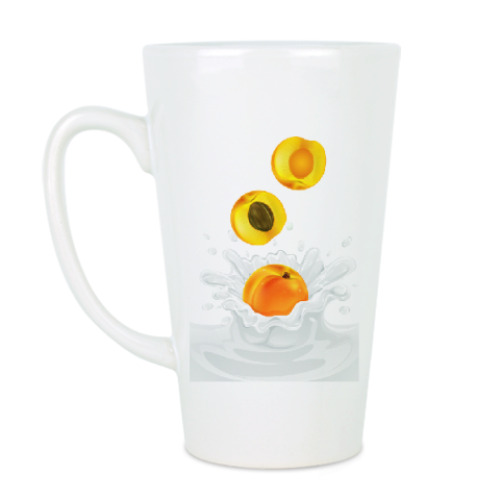 Чашка Латте с принтом Молоко с абрикосом