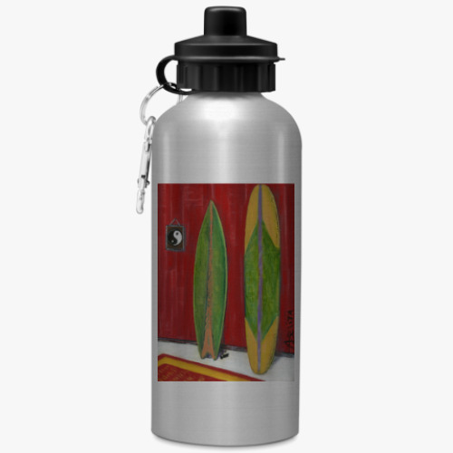 Бутылка с карабином (500 мл) с принтом 'Инь и Янь'