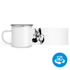 Кружка металлическая белая (круговая запечатка)