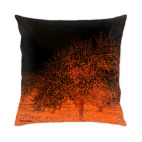 Подушка 35x35 см с цветной обратной стороной Яблоневый сад - янтарь