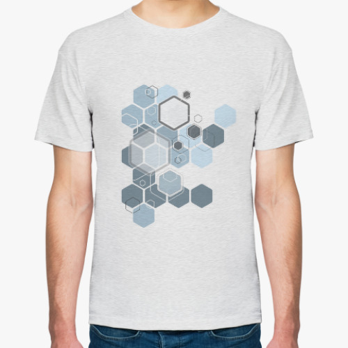 Футболка с принтом Абстракция-гексагон