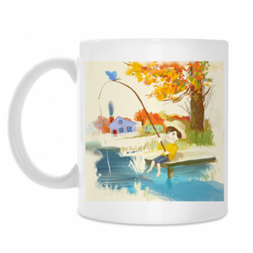Кружка с принтом Лето, рыбалка