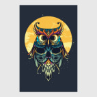 Постер 40 х 60 см Сова на фоне Луны