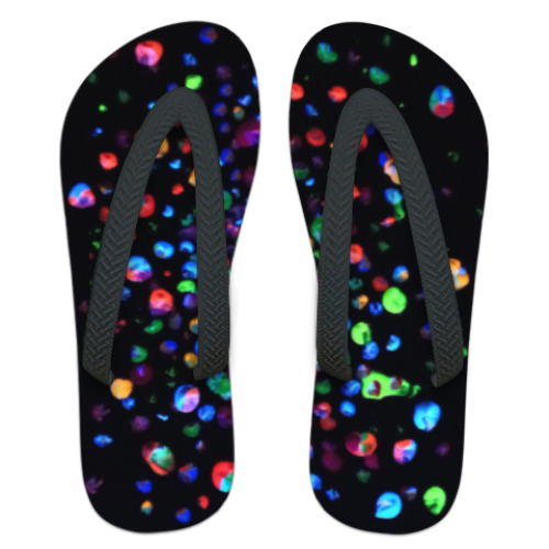 Шлепанцы (сланцы) с принтом Конфетная ночь
