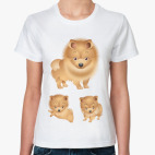 Классическая женская футболка Пёсики