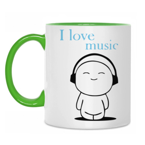 Кружка с принтом I love Music