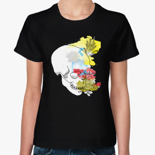 Женская футболка с принтом  Августовский череп