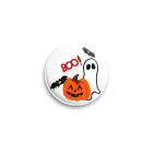 Значок 25 мм Halloween BOO!!!