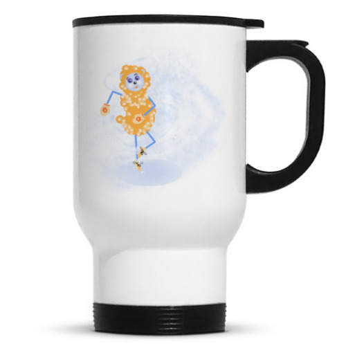 Кружка-термос с принтом Овечки фигуристки