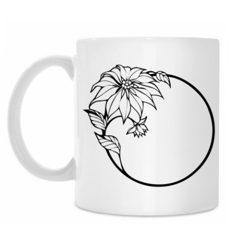 Кружка с принтом цветок