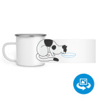 Кружка металлическая белая (круговая запечатка)