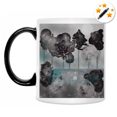 Кружка-хамелеон с принтом Серия 'Лес'. Летучий Мыш Дракончик